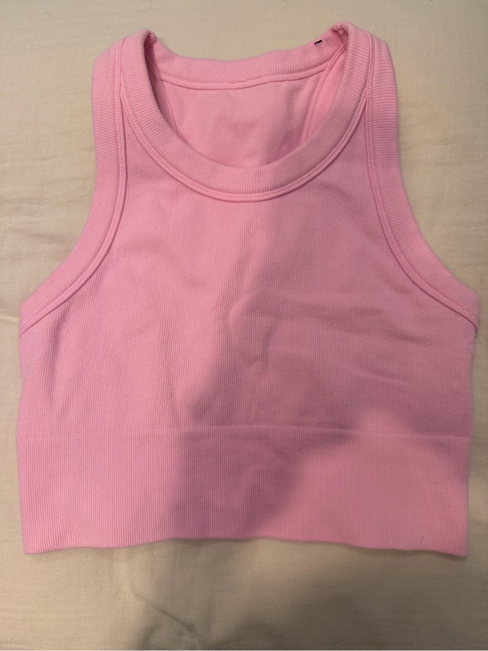 ALO seamless Delight Bra Small Women’s Pink Ribbed Crop Tank Top